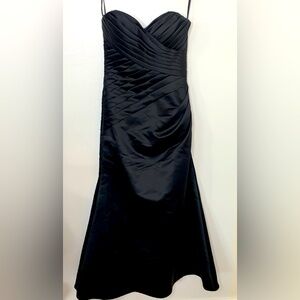 Mori Lee / Madeline Gardner Evening Gown Strapless Black Sweetheart 10 Vintage